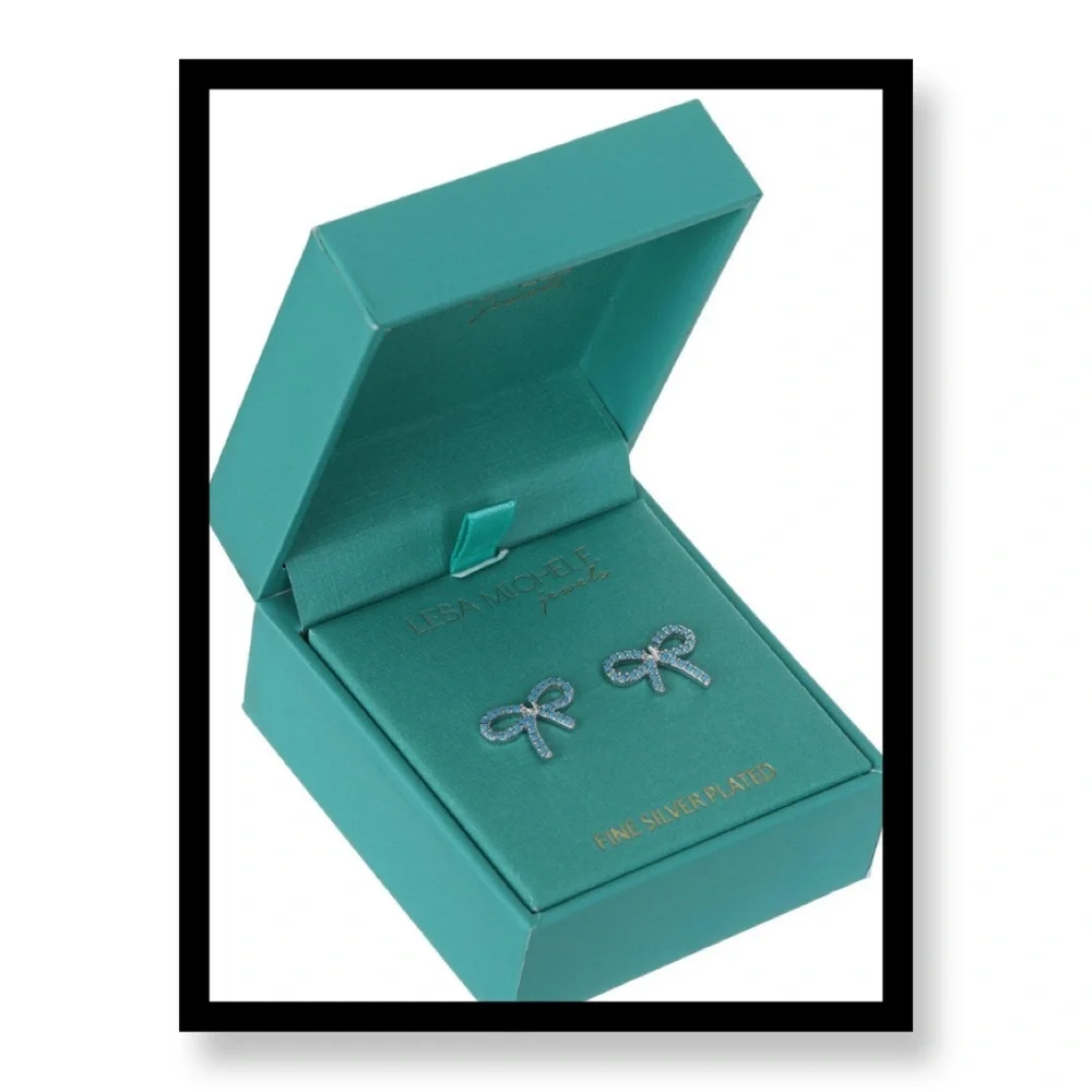 Silver Bow Earrings - Picture 1 of 2